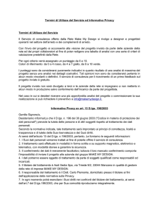 termini di utilizzo di questo servizio e la privacy
