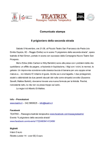 Comunicato stampa Il prigioniero della seconda strada