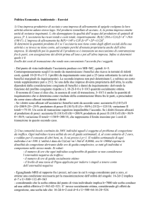 Politica Economica Ambientale – Esercizi 1) Una impresa