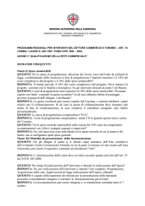 DOMANDE FREQUENTI Punto 6) Spese ammissibili QUESITO: Per