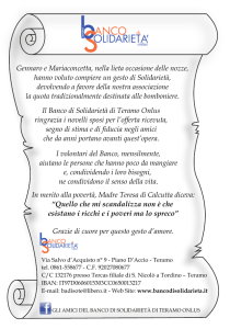 In merito alla povertà, Madre Teresa di Calcutta diceva: “Quello che