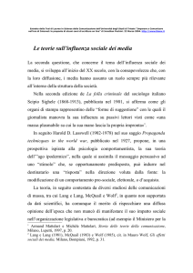 Le teorie sull`influenza sociale dei media