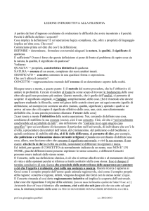LEZIONE INTRODUTTIVA ALLA FILOSOFIA A partire dal test d