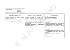Nuclei fondanti GRAMMATICA USO LINGUA Classe 3