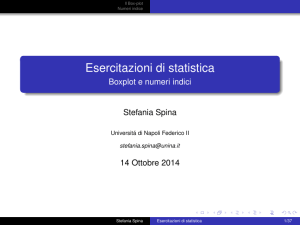 Esercitazioni di statistica - Boxplot e numeri indici