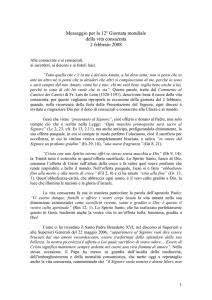 Messaggio per la Vita Consacrata 2008