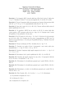 Esercizi Foglio n.20: Piano euclideo