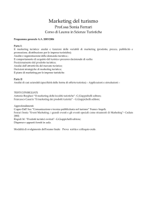 Marketing del turismo - Dipartimento di Scienze Aziendali e