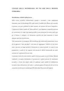 UTILIZZO DELLA METODOLOGIA IPS NEI DSM DELLA REGIONE