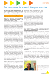 Per contenere la povertà bisogna investire
