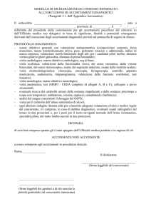 Consenso informato effettuazione accertamenti diagnostici