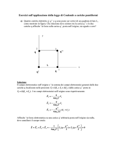 Esercizi sull`applicazione della legge di Coulomb a cariche puntiformi