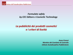 La pubblicità dei prodotti cosmetici e i criteri di liceità