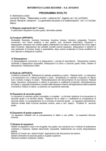 PROGRAMMA SVOLTO