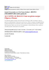 AL CANTO, AL BALLO. Come un giorno nacque l`Opera a Firenze