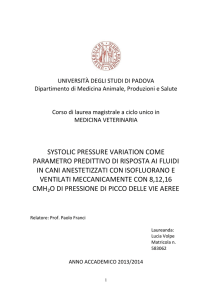systolic pressure variation come parametro predittivo di risposta ai
