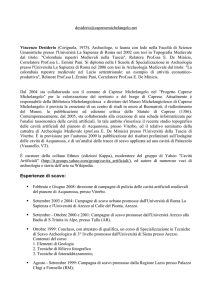 Curriculum Storia della Città II - Associazione Storia della città