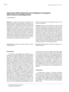 Importanza della citogenetica per la diagnosi e la prognosi delle
