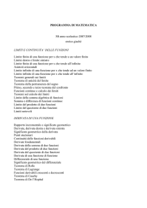 PROGRAMMA DI MATEMATICA 5B anno scolastico 2007/2008