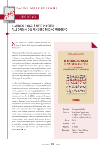 il medico d`oggi è nato in egitto. alle origini del pensiero