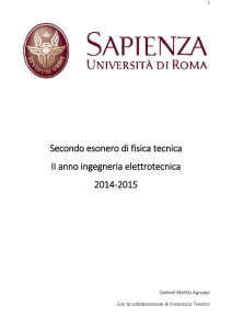 Secondo esonero di fisica tecnica II anno ingegneria elettrotecnica