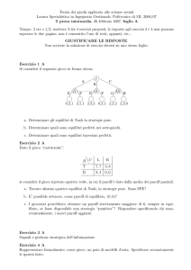 Teoria dei giochi applicata alle scienze sociali Laurea Specialistica