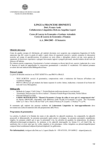 lingua francese idoneità - Università degli Studi di Cagliari
