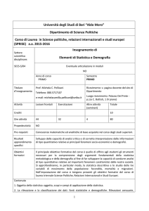 Elementi di Statistica e Demografia