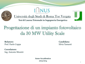 Progettazione di un impianto fotovoltaico da 30 MW Utility Scale