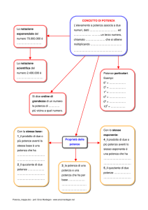 CONCETTO DI POTENZA L`elevamento a potenza associa a due