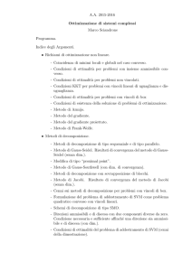 AA 2015-2016 Ottimizzazione di sistemi complessi Marco
