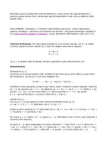Complementi su divisibilità e numeri primi