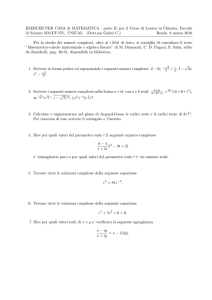 esercizi sui numeri complessi - Dipartimento di Matematica e