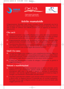 Artrite leaflet A5 - Osservatorio Nazionale sulla salute della Donna