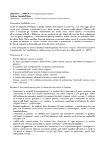 Diritto canonico prof.ssa Daniela Milani