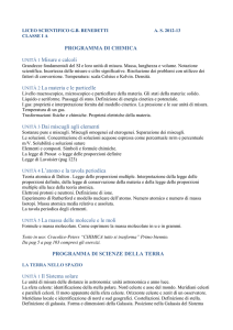 PROGRAMMA DI CHIMICA UNITÀ 1 Misure e