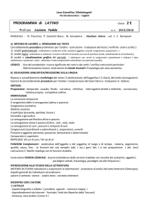PROGRAMMA di LATINO - Liceo Scientifico Michelangelo