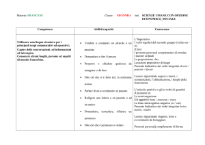 Materia: FRANCESE Classe: SECONDA ind. SCIENZE UMANE