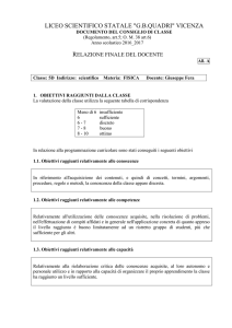 vicenza relazione finale del docente