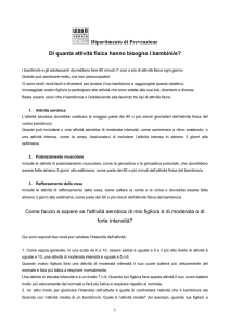 Quanta attività fisica bambini