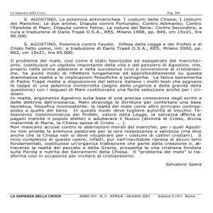 S. AGOSTINO, La polemica antimanichea. I costumi
