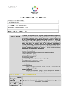 “ALLEGATO 6” ELEMENTI ESSENZIALI DEL PROGETTO TITOLO