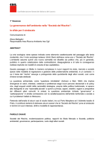 La governance dell`ambiente nella “Società del Rischio”: le