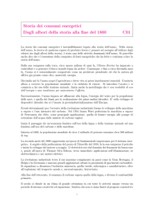 Storia dei consumi energetici Dagli albori della storia alla fine del