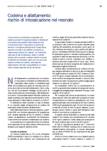 Codeina e allattamento: rischio di intossicazione nel neonato