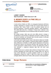 IL MONDO DOPO LA FINE DELLA GUERRA FREDDA Interviene