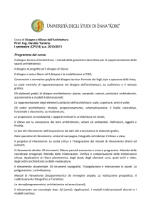 Corso di Disegno e Rilievo dell`Architettura Prof. Ing. Davide Tumino