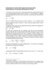 Interpretazione cinetica della temperatura del gas ideale