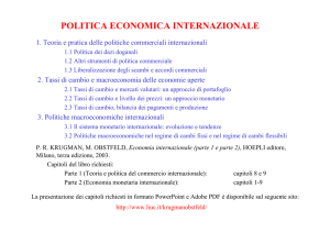 POLITICA ECONOMICA INTERNAZIONALE