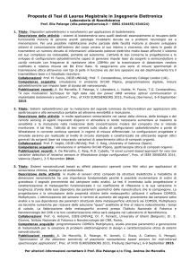 Proposte di tesi di Laurea Magistrale in Ingegneria